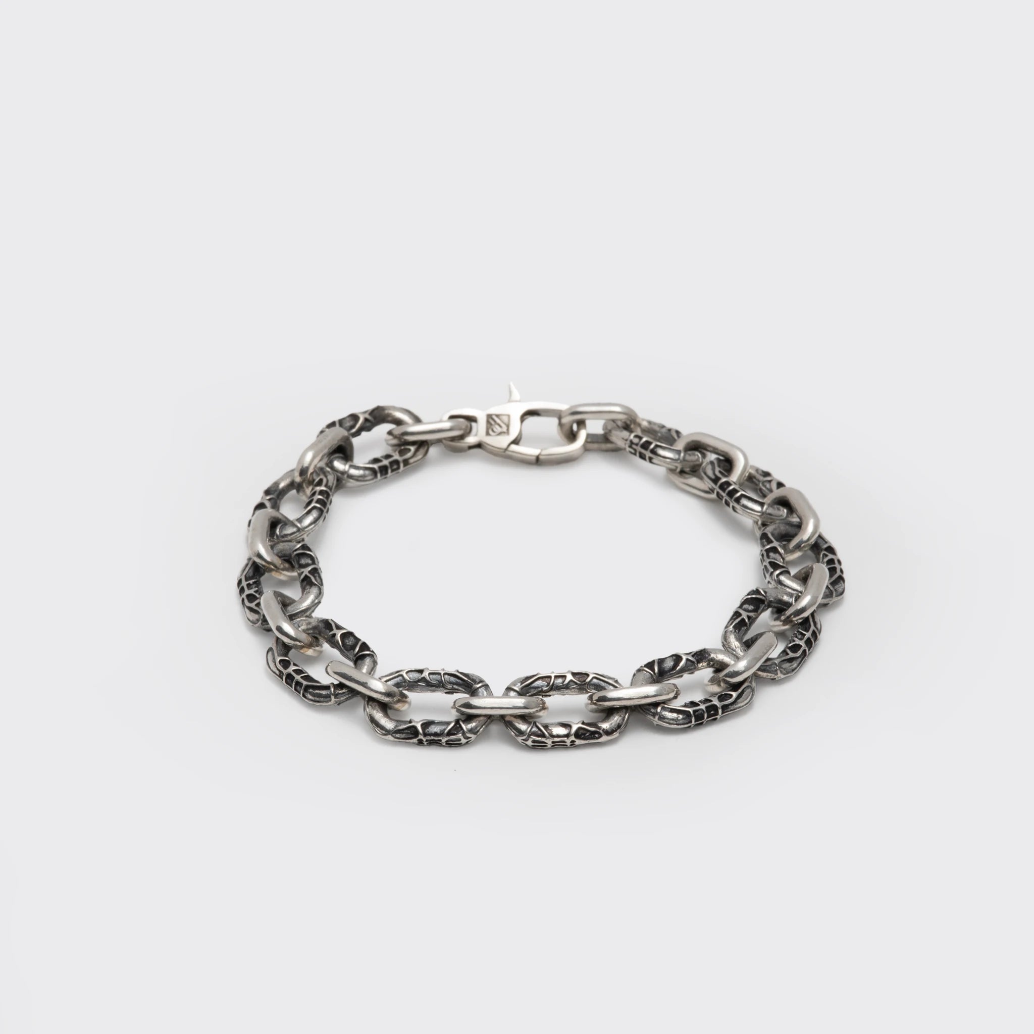 Ash Chain Bracelet – Oxidized Sterling Silver Chain | Purple Pistols